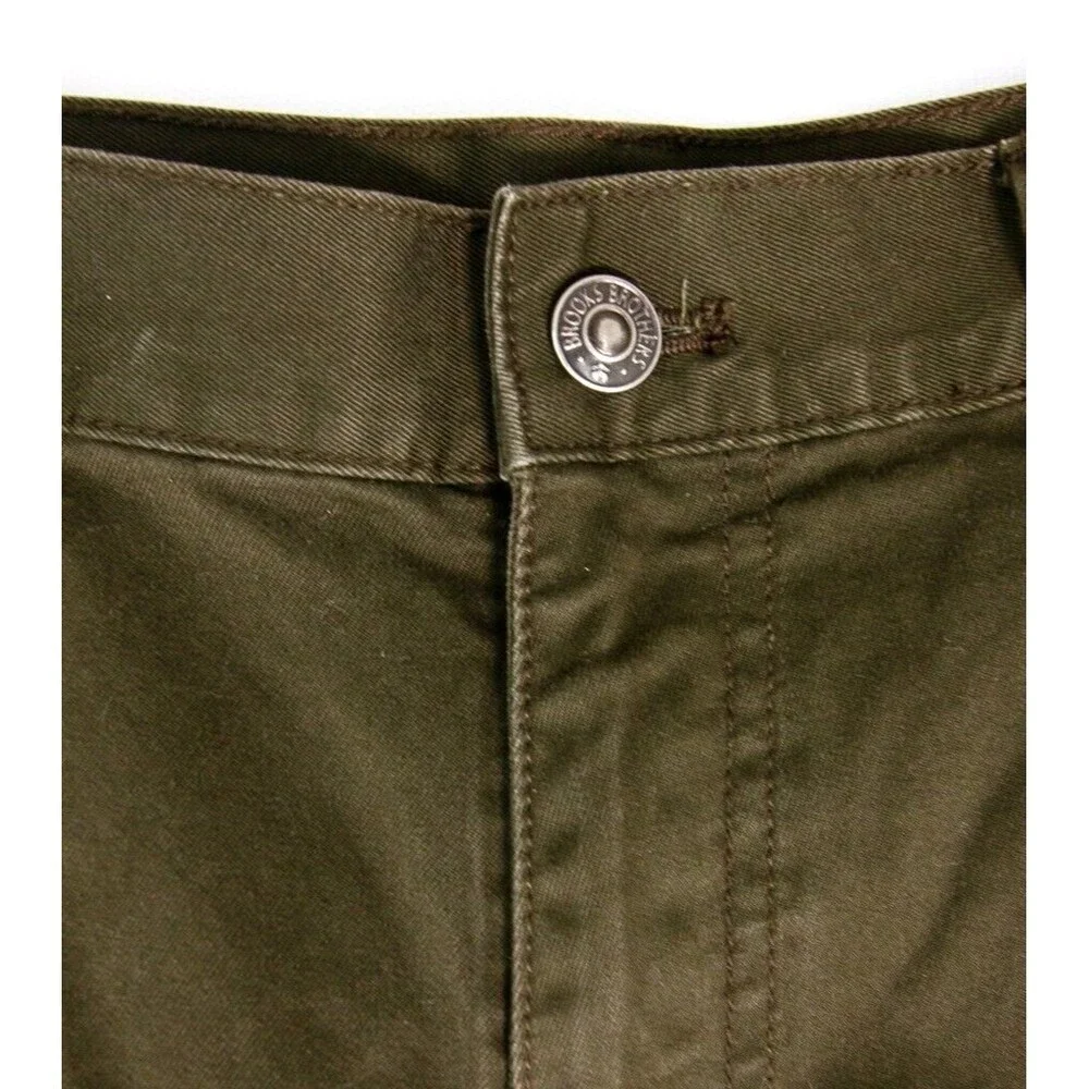 Brooks Brothers Casual Chino Pants Flat Front Pockets Men's Size 36 x 32 Green